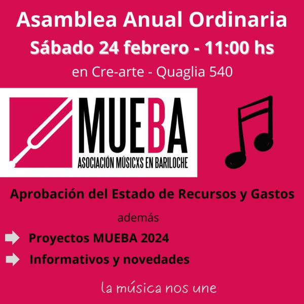 MUEBA convoca  Asamblea Anual Ordinaria