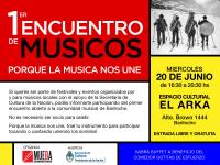 PRIMER ENCUENTRO DE M&Uacute;SICOS. Miercoles 20 de junio 16,30