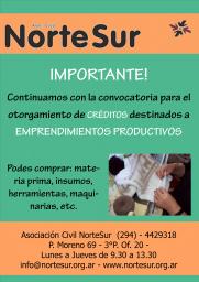 Importante: cr&eacute;ditos para emprendimientos productivos