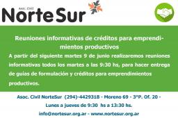 Reuniones informativas de cr&eacute;ditos para emprendimientos productivos