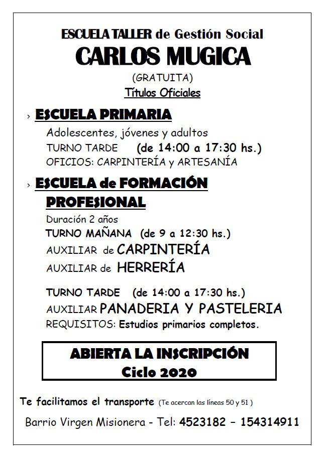 Propuestas educativas del Taller Carlos Mugica. Primaria y Formaci&oacute;n Profesional
