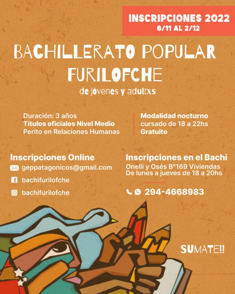 Bachillerato Popular Furilofche - inscripciones 2022