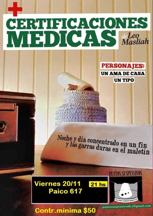 Teatro "Certificaciones m&eacute;dicas"