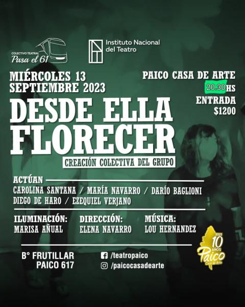 DESDE ELLA FLORECER -obra de teatro-