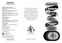 Jornada Art&iacute;stica y Solidaria en el Hospital Zonal - 24 de Sept de 9 a 18hs - Bariloche