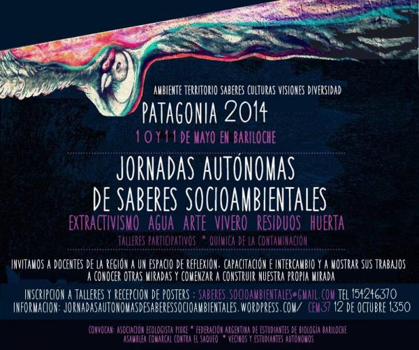 PRIMERAS JORNADAS AUT&Oacute;NOMAS DE SABERES SOCIOAMBIENTALES EN BARILOCHE