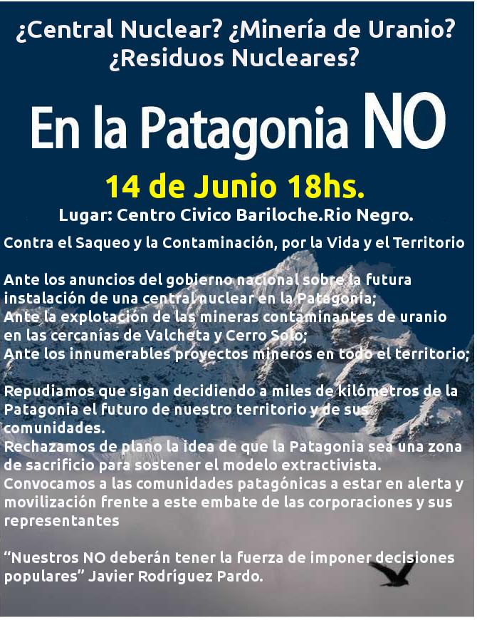 CONVOCAN A UNA CONCENTRACI&Oacute;N EN BARILOCHE CONTRA LA CENTRAL NUCLEAR