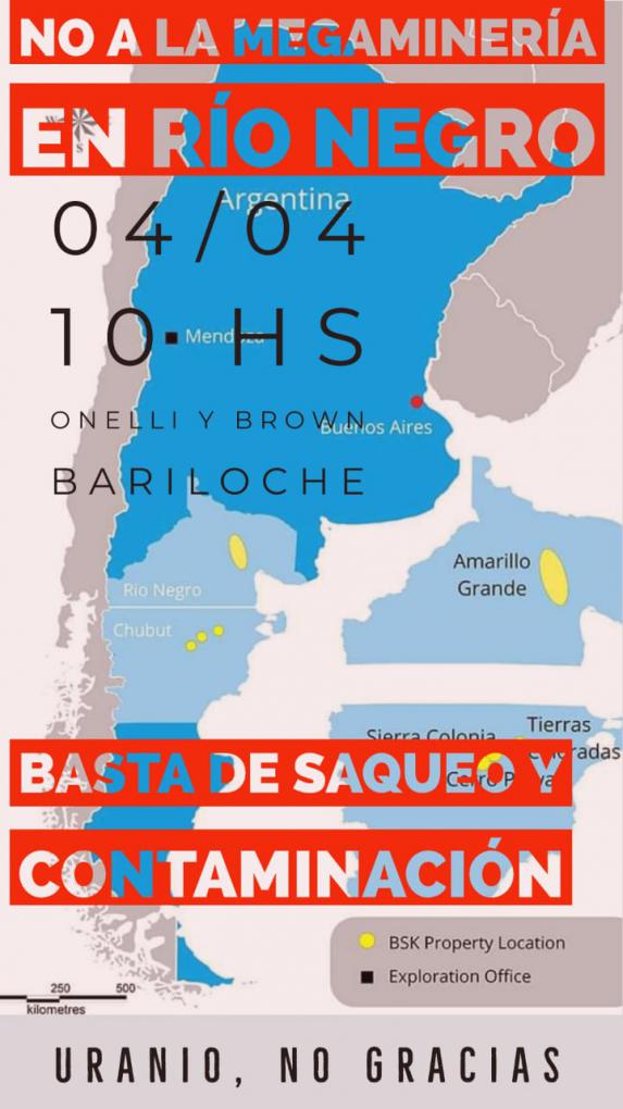 Convocan a manifestarse contra la miner&iacute;a contaminante en R&iacute;o Negro