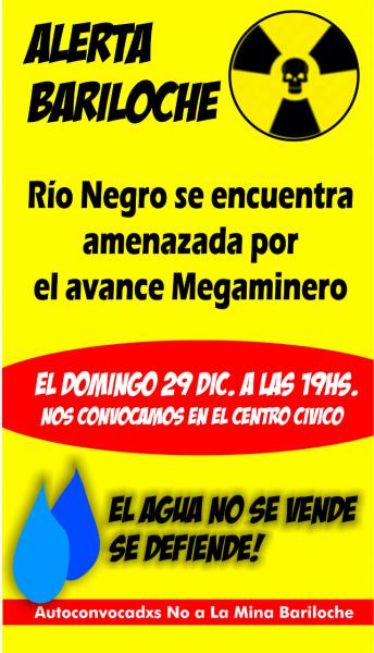 Llamamiento Bariloche 'No a la megaminer&iacute;a'