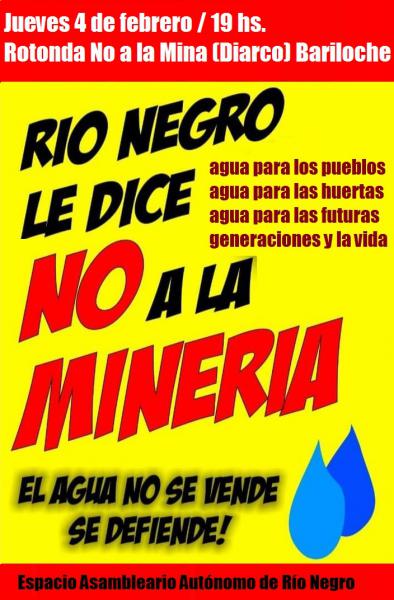 Convocatoria a manifestarse contra la megaminer&iacute;a en el alto de Bariloche