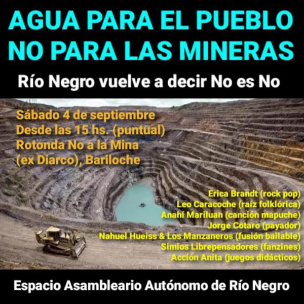 Reclamar&aacute;n agua para el pueblo, no para las mineras en el alto de Bariloche  
