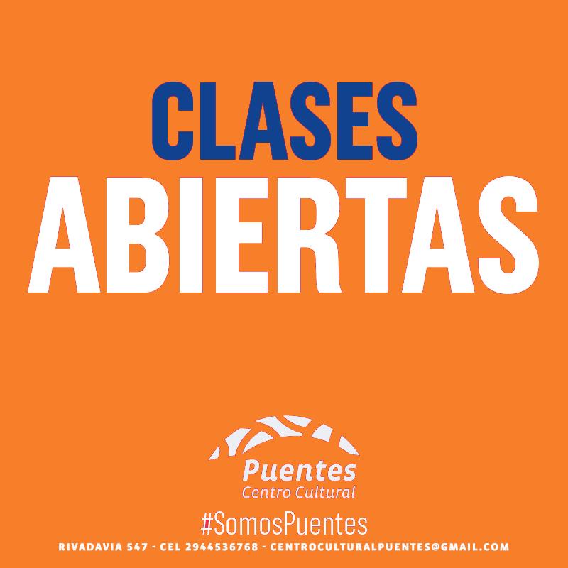 Clases abiertas gratuitas en Puentes del 3 al 10 de abril