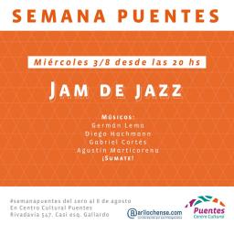 Jam de jazz en Centro Cultural Puentes