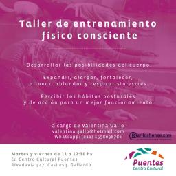 Taller de entrenamiento f&iacute;sico consciente