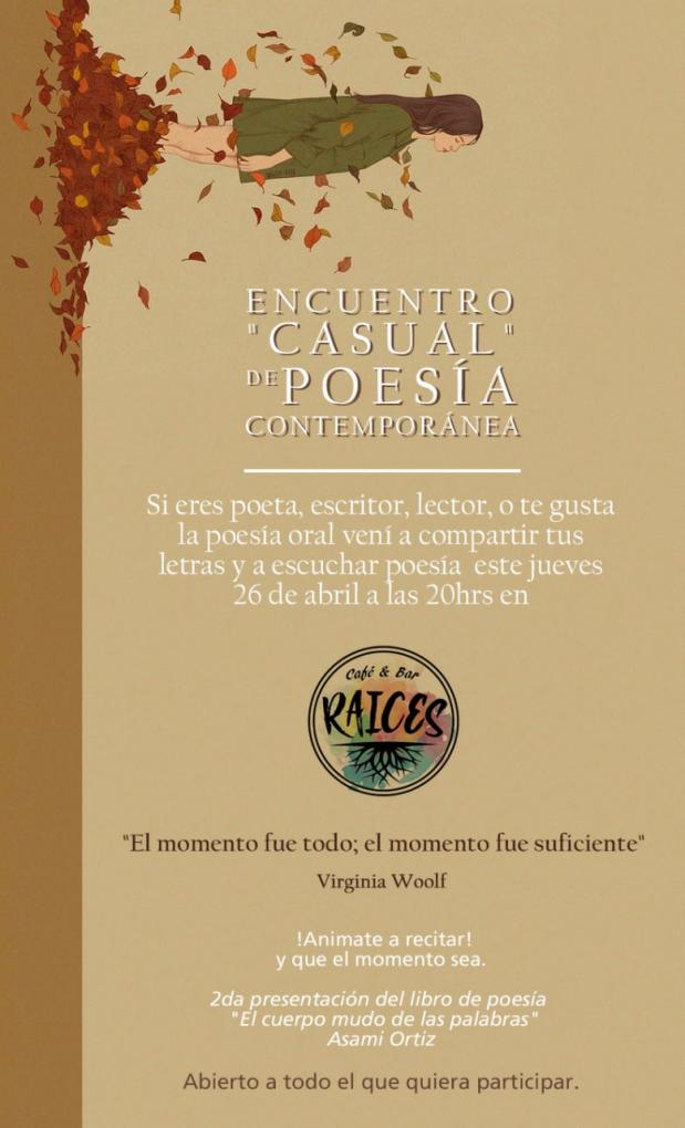 Encuentro "Casual" de Poes&iacute;a en Ra&iacute;ces