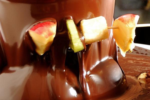 fondue de chocolate con frutas