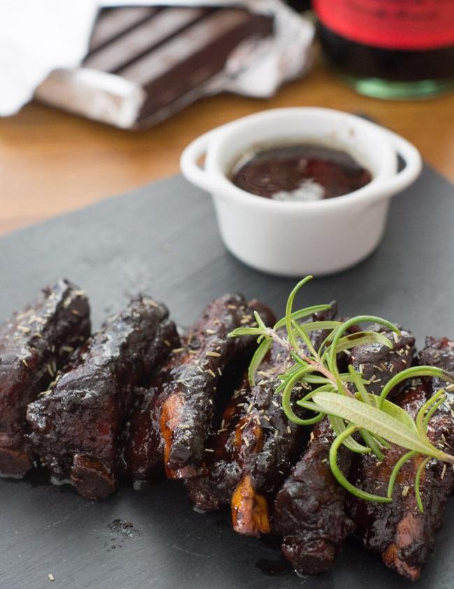 Costillas de cerdo caramelizadas al Chocolate