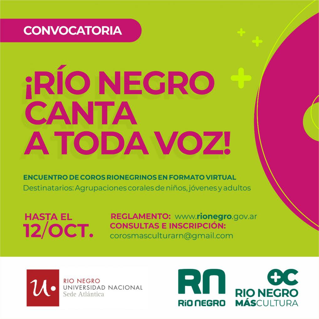  &iexcl;R&iacute;o Negro canta a toda voz!, llega el 1&deg; Encuentro de Coros Rionegrinos