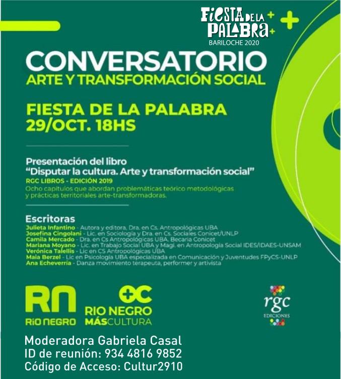 Conversatorio de Arte y transformaci&oacute;n social basado en el libro "Disputar la cultura. Arte y transformaci&oacute;n social"