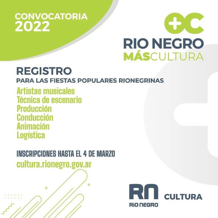 R&iacute;o Negro M&aacute;s Cultura: abri&oacute; la convocatoria a artistas para participar en Fiestas Populares