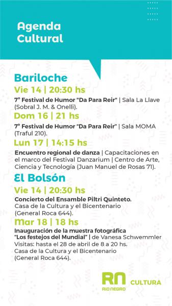  Agenda Cultural R&iacute;o Negro del 13 al 20