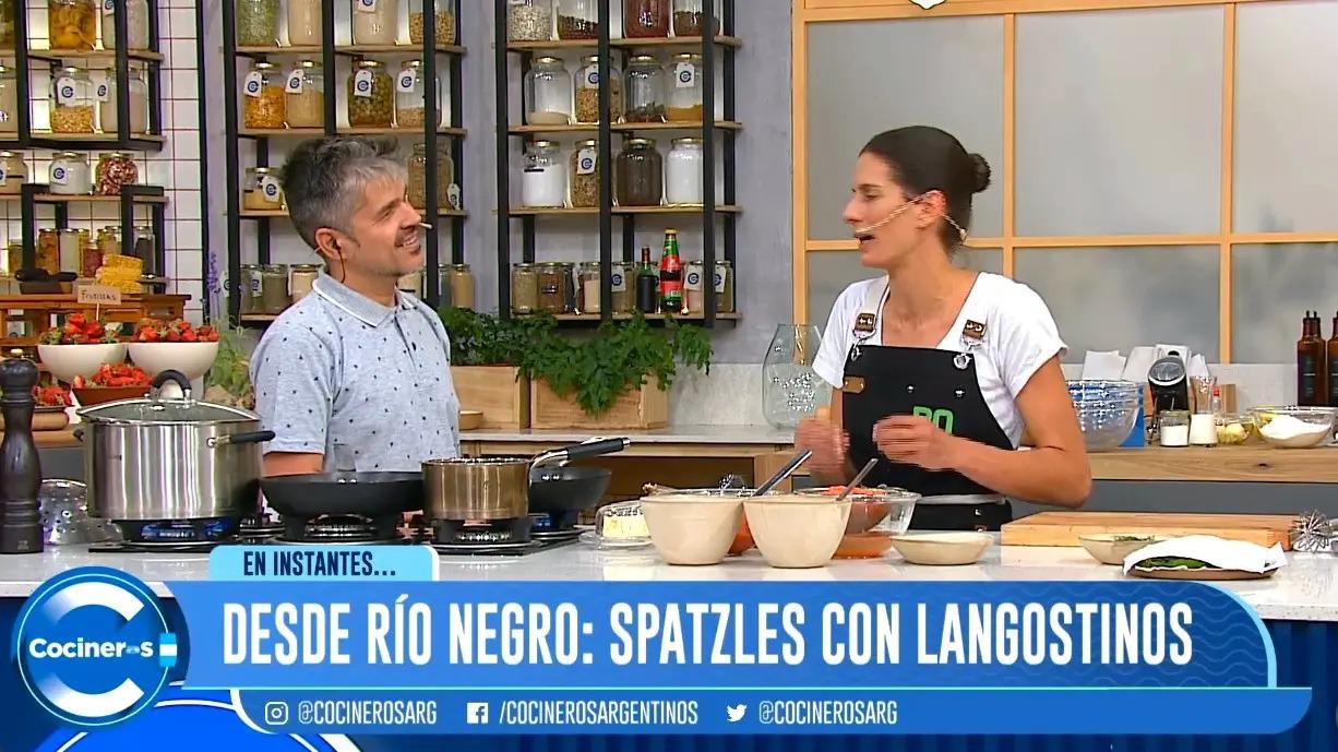 La chef Julieta Caruso prepar&oacute; una receta rionegrina en la TV P&uacute;blica