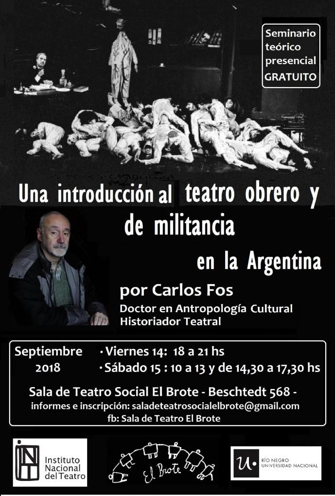 Seminario intensivo te&oacute;rico, gratuito: &#147;Una introducci&oacute;n al teatro obrero y de militancia en la Argentina&#148;