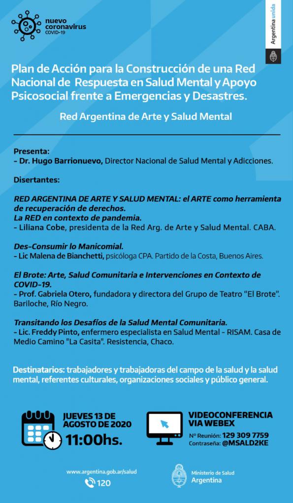 RED ARGENTINA DE ARTE Y SALUD MENTAL : el ARTE como herramienta de recuperaci&oacute;n de derechos. La Red en contexto de pandemia