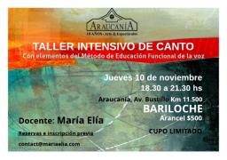 Taller intensivo de Canto en BARILOCHE