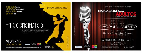 Bariloche Cuarteto Tango & El acompa&ntilde;amiento junto a las Narradoras este fin de semana en Araucan&iacute;a