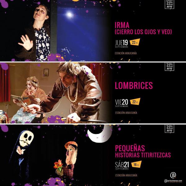 Obras programadas dentro del 8&deg;festival Primavera Teatral Bariloche en Araucan&iacute;a.