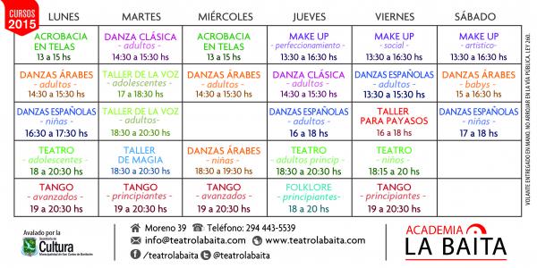 Talleres Anuales en la ACADEMIA LA BAITA