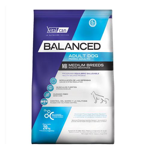 Alimento balanceado para perros adultos Super Premium BALANCED Vital Can Medianos 20 kg $ 4.080