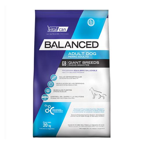 Alimento Balanceado super premiun VITALCAN BALANCED ADULTO RAZA GRANDE X 20 KG $ 4.080