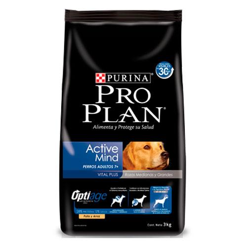 Alimento balanceado para perros adultos mayores de 7 a&ntilde;os Super Premium PRO PLAN ACTIVE MIND MED/GRANDE X 15 KG $ 6.190