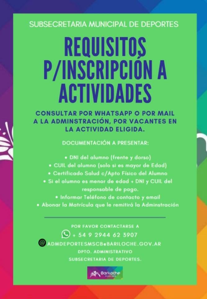 Inscripciones abiertas a las actividades de la Subsecretaria de Deportes