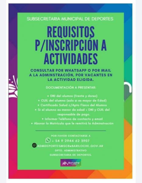 Inscripciones deportivas 2022