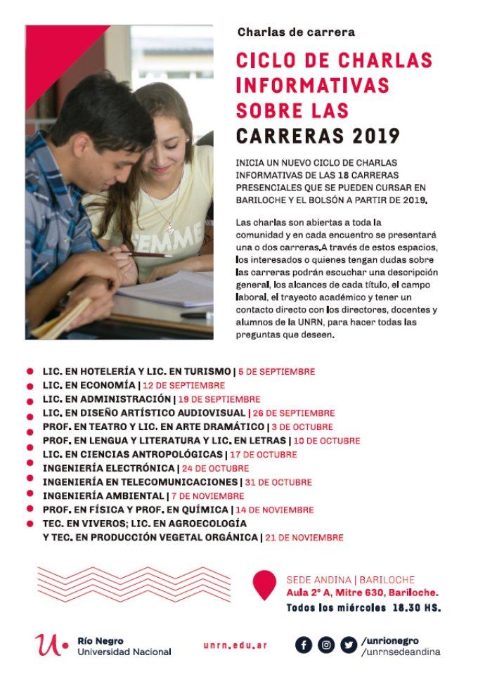 Comienzan las charlas informativas de las carreras de la Sede Andina UNRN