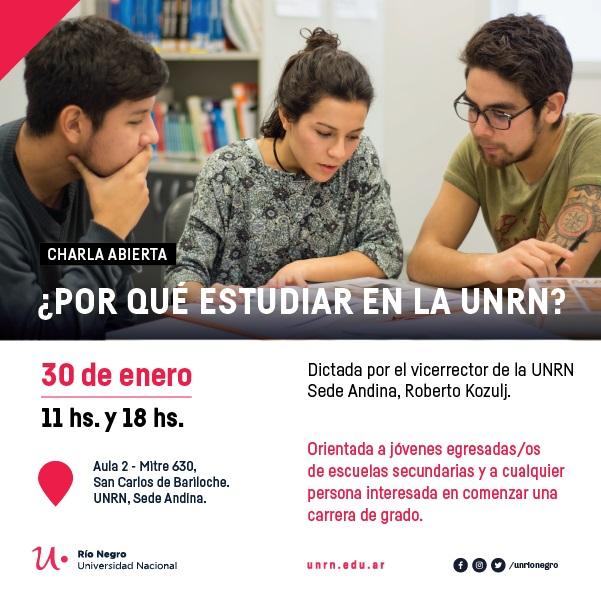 Charla abierta: &iquest;Por qu&eacute; estudiar en la UNRN?