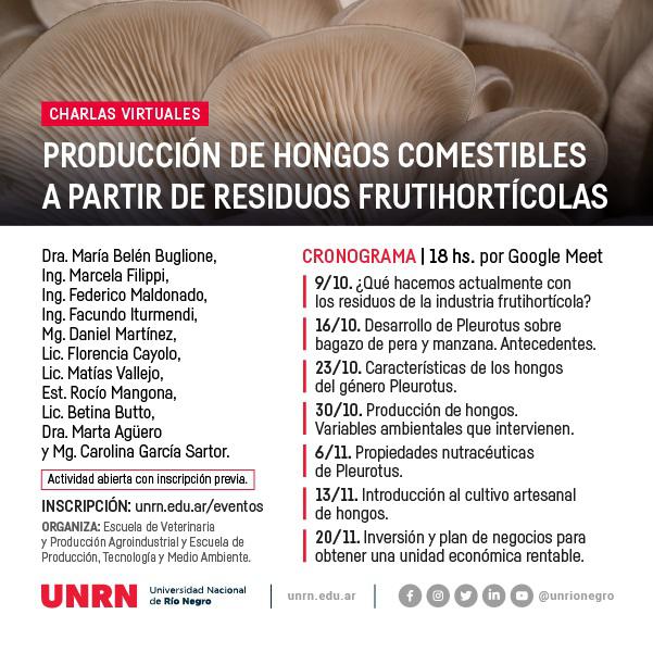 #CicloDeCharlas - Producci&oacute;n de hongos a partir de residuos Frutihort&iacute;colas