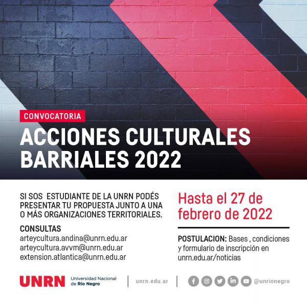 Convocatoria a Acciones Culturales Barriales 2022