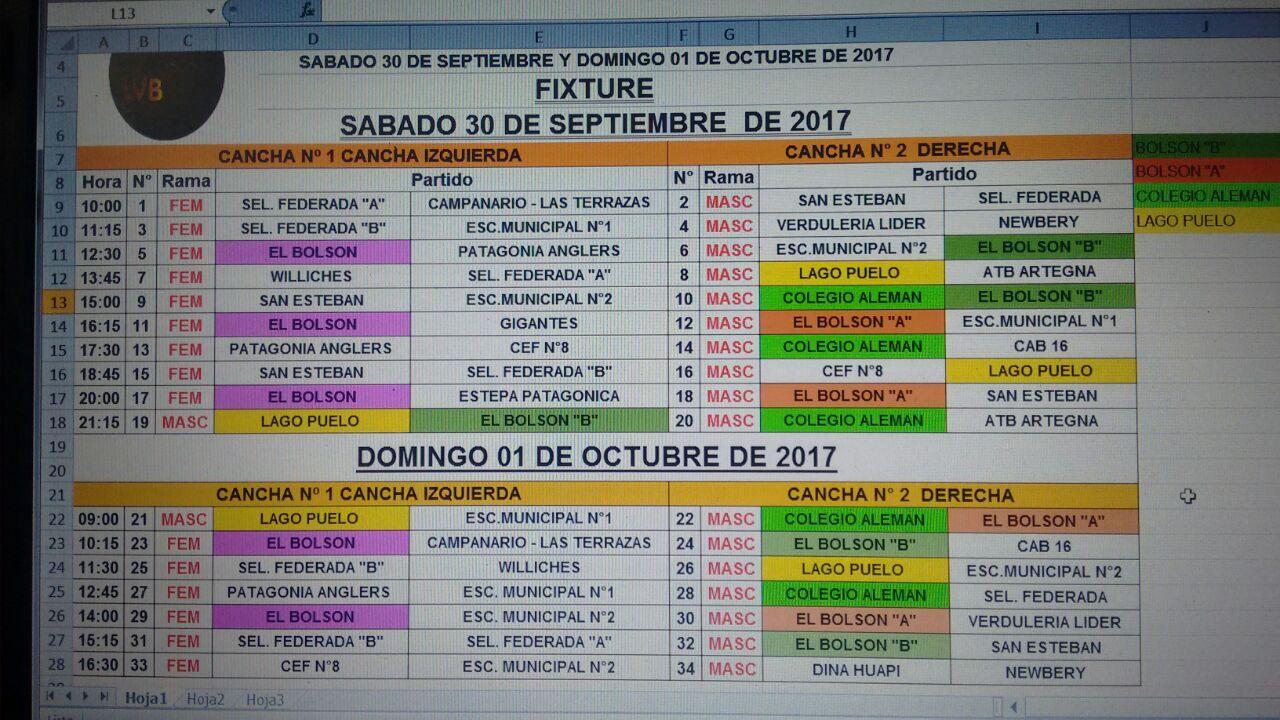 Resultados Liga de Voley Bariloche-Fixture pr&oacute;xima fecha