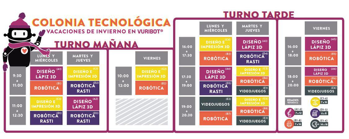 Vacaciones de Invierno en Vuribot: Horarios Cursos Cortos